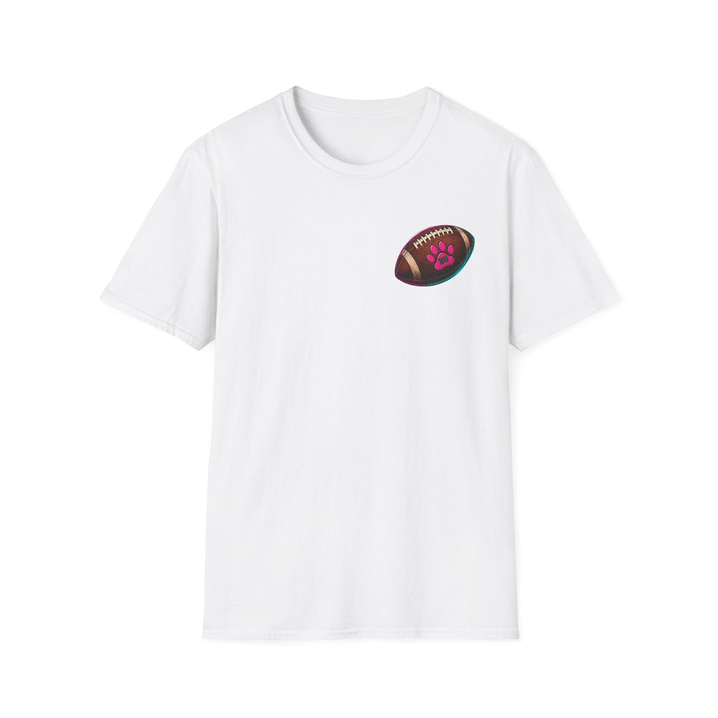 Football Paw Print T-Shirt — Cute Pet Lover Game Day Tee