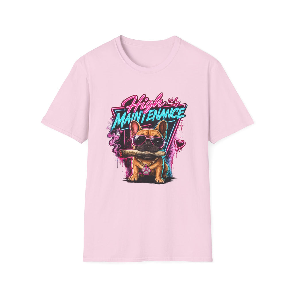 High Maintenance French Bulldog T-Shirt | Retro Neon Vape Pup Tee