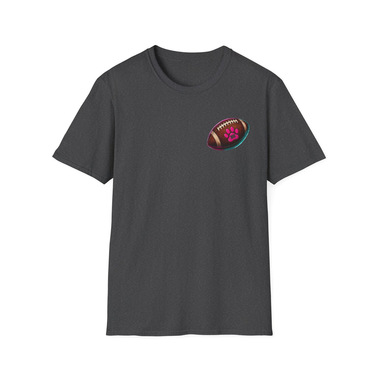Football Paw Print T-Shirt — Cute Pet Lover Game Day Tee