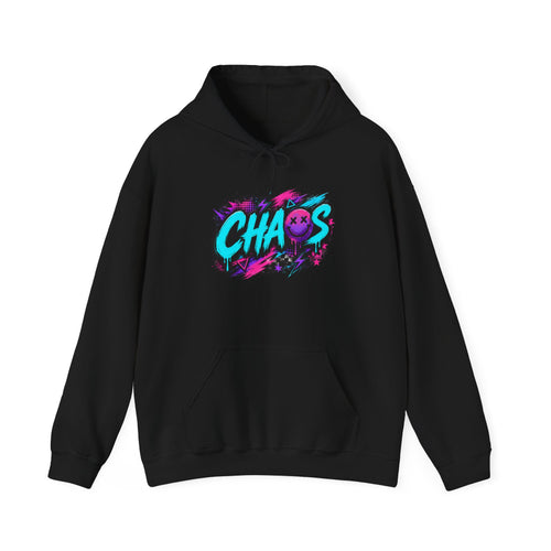 Chaos Neon Frenchis Graphic Hoodie | Colorful Bulldog Back Print