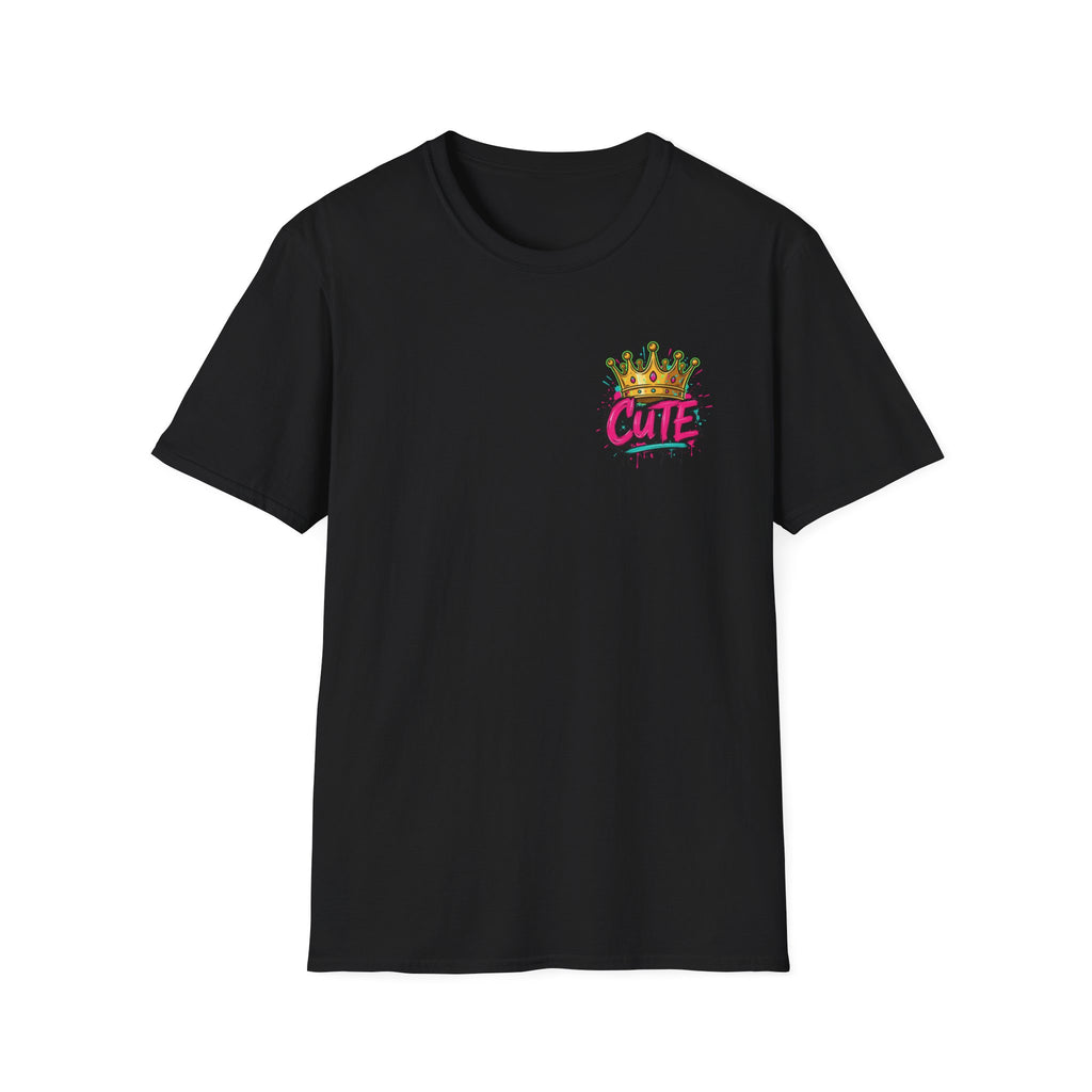 Cute Crown Graphic Tee — "CUTE" Chest Logo T-Shirt