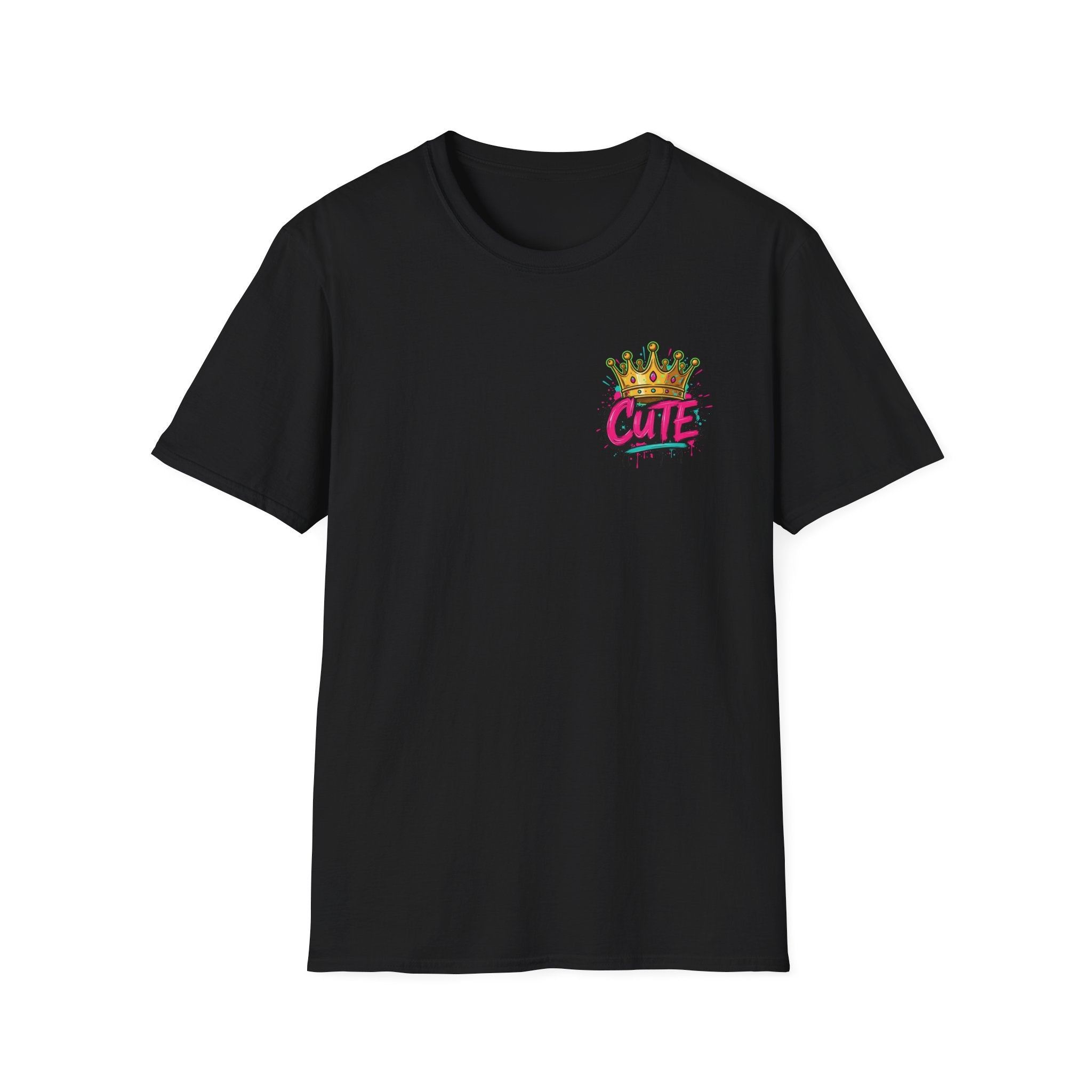 Cute Crown Graphic Tee — "CUTE" Chest Logo T-Shirt