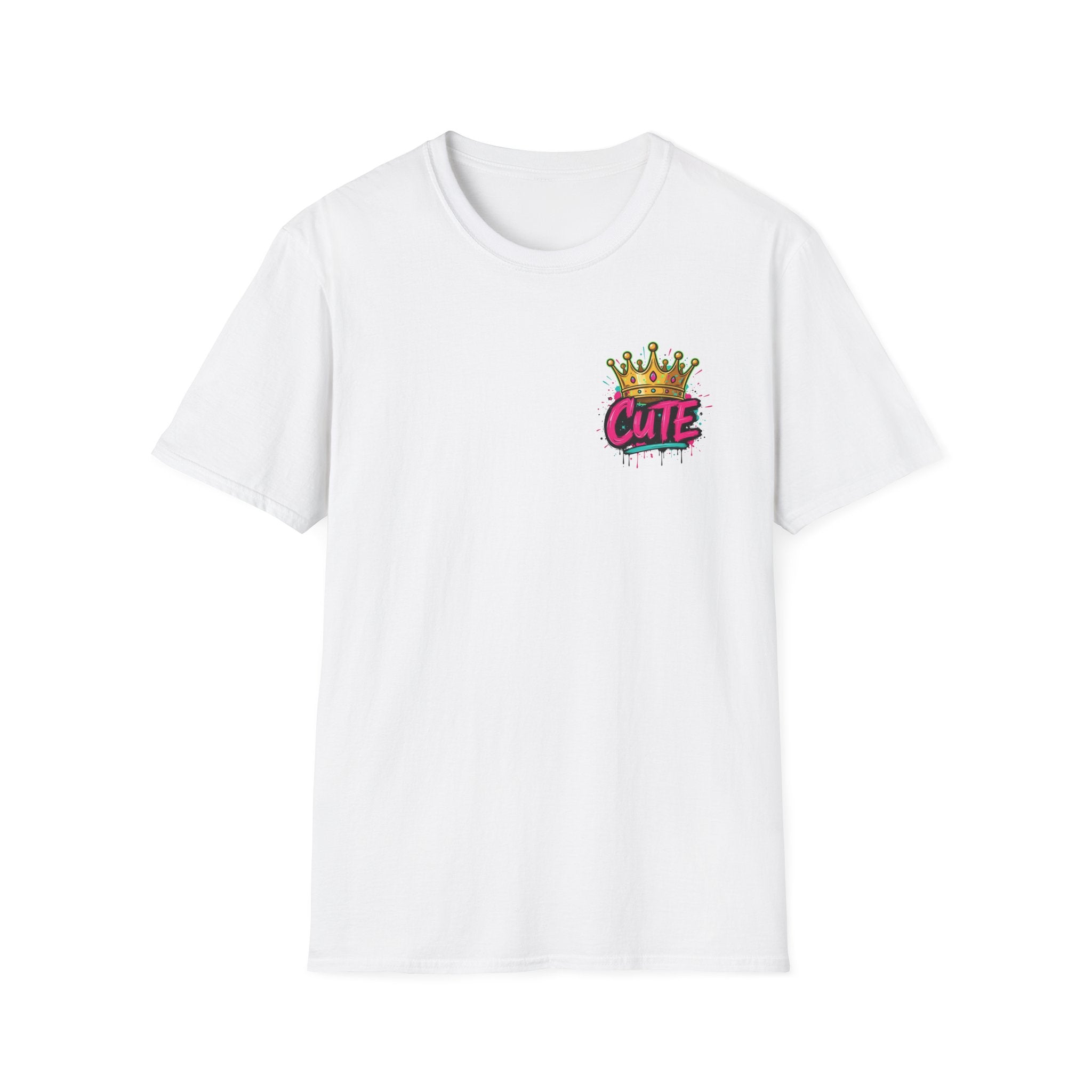 Cute Crown Graphic Tee — "CUTE" Chest Logo T-Shirt