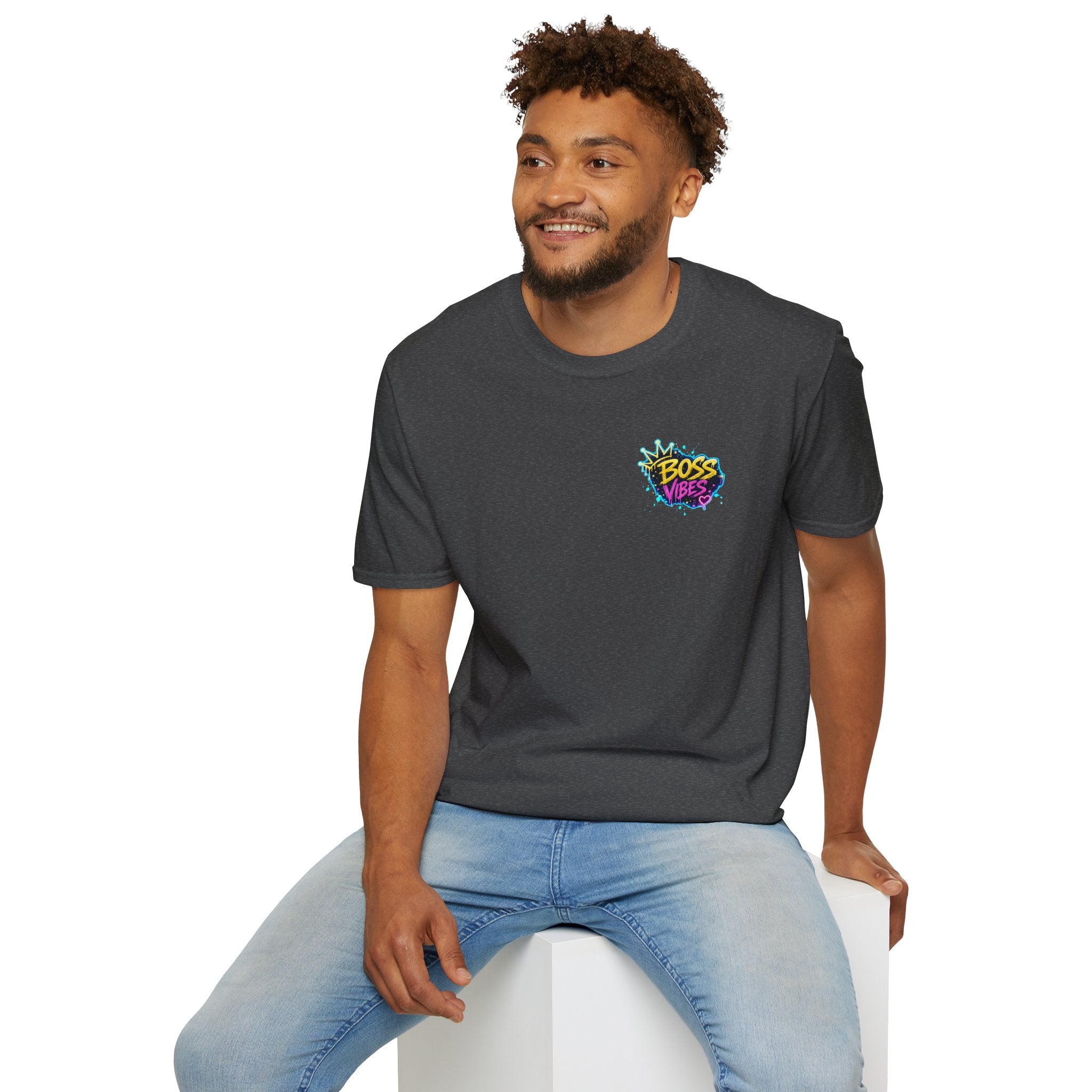 Boss Vibes Graphic T-Shirt — Retro Neon Logo Tee