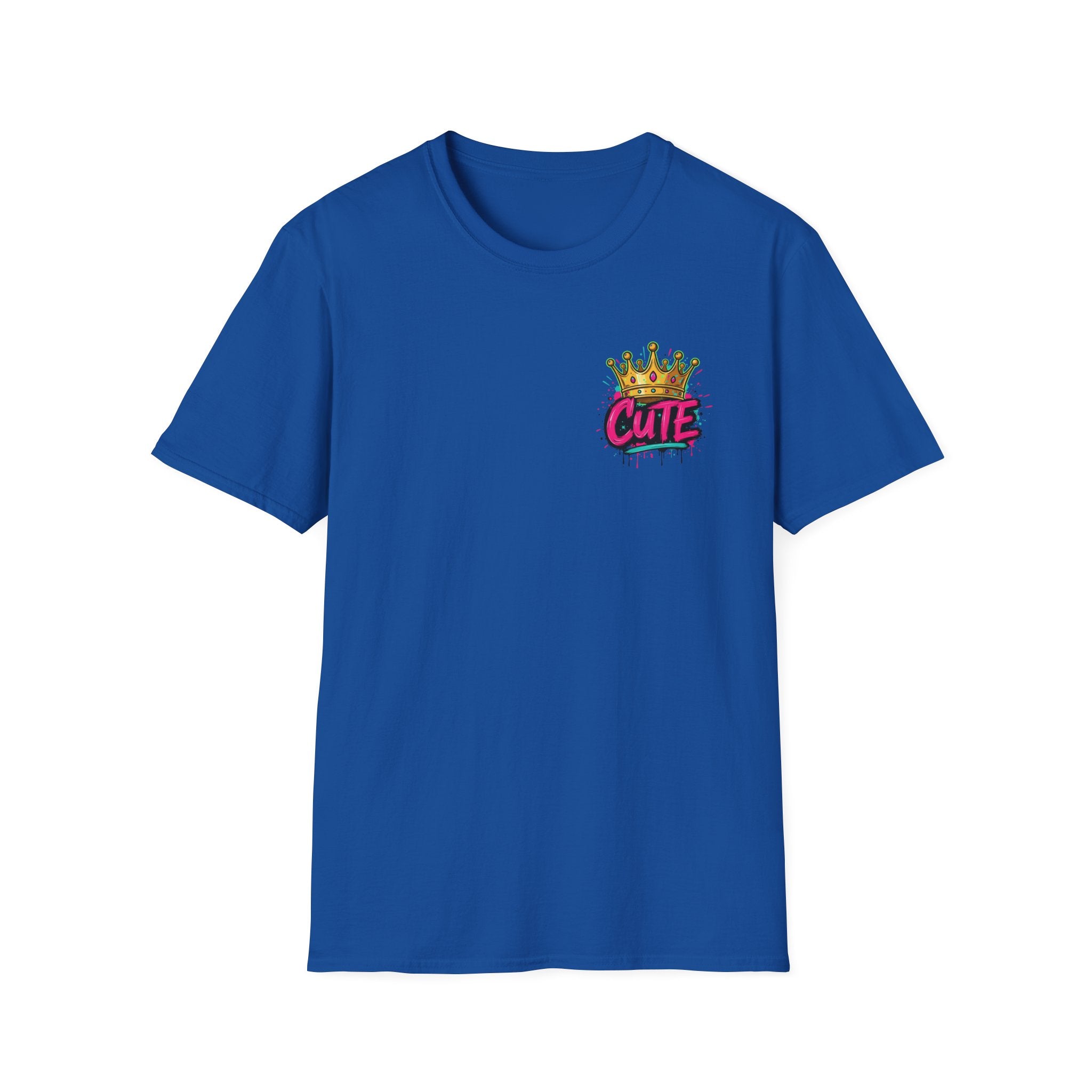 Cute Crown Graphic Tee — "CUTE" Chest Logo T-Shirt