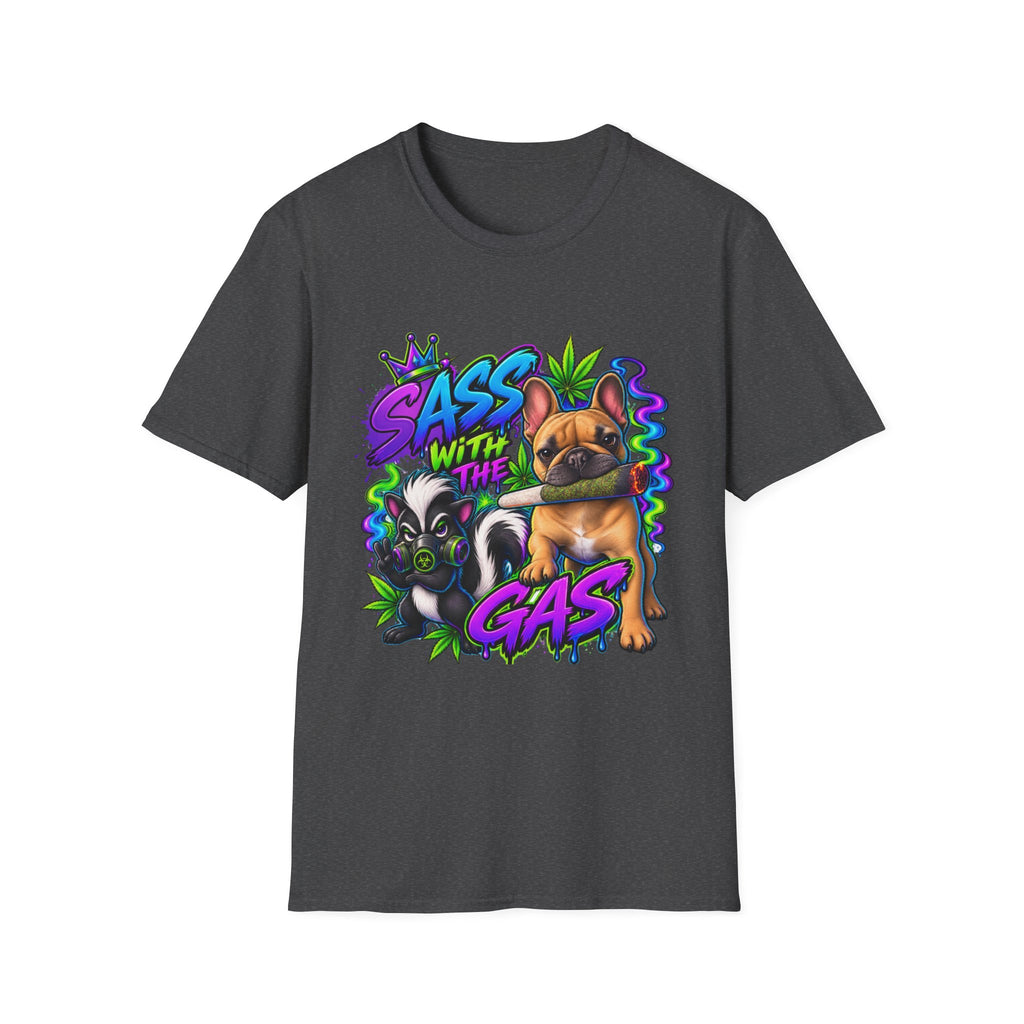 Graphic Tee — "Sass With The Gas" French Bulldog Cannabis Streetwear