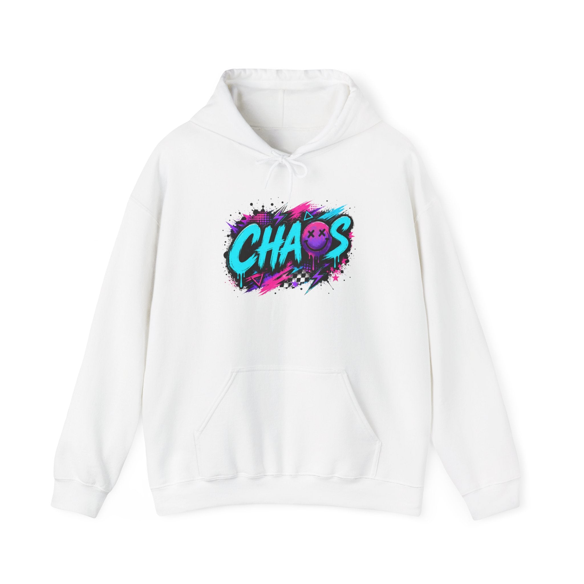 Chaos Neon Frenchis Graphic Hoodie | Colorful Bulldog Back Print