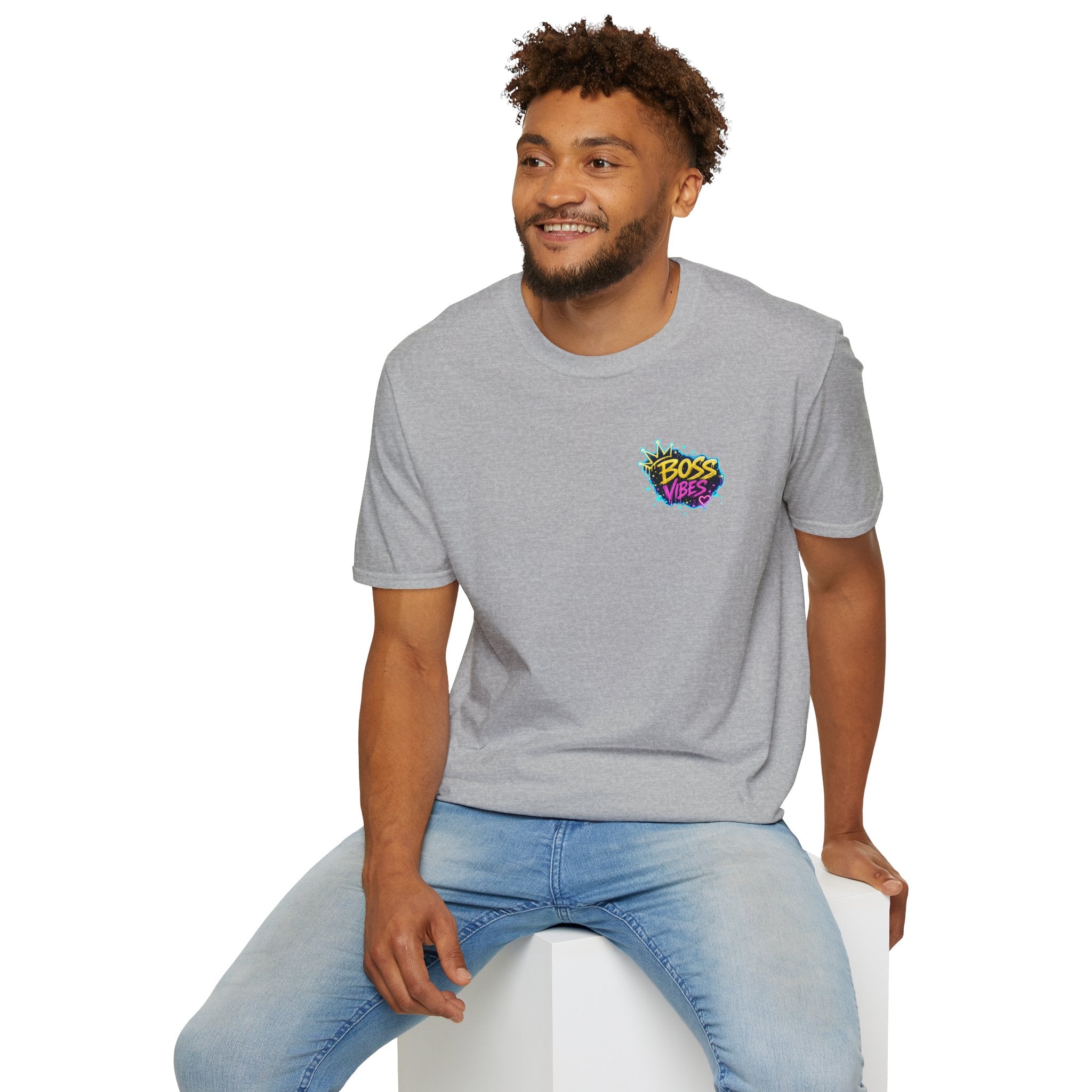 Boss Vibes Graphic T-Shirt — Retro Neon Logo Tee