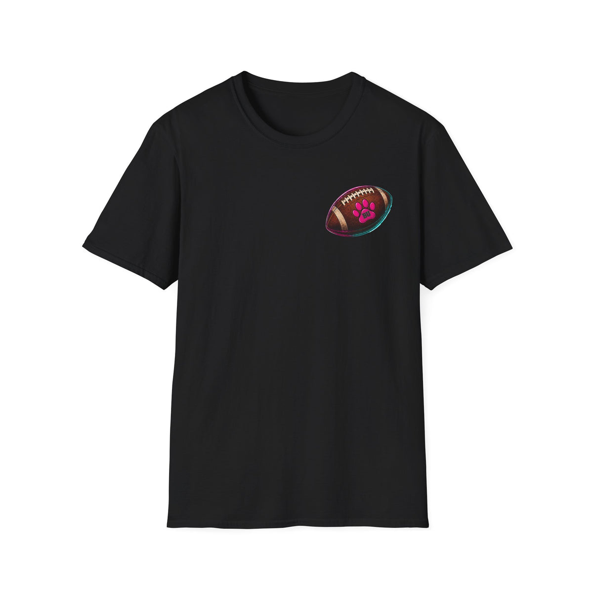Football Paw Print T-Shirt — Cute Pet Lover Game Day Tee