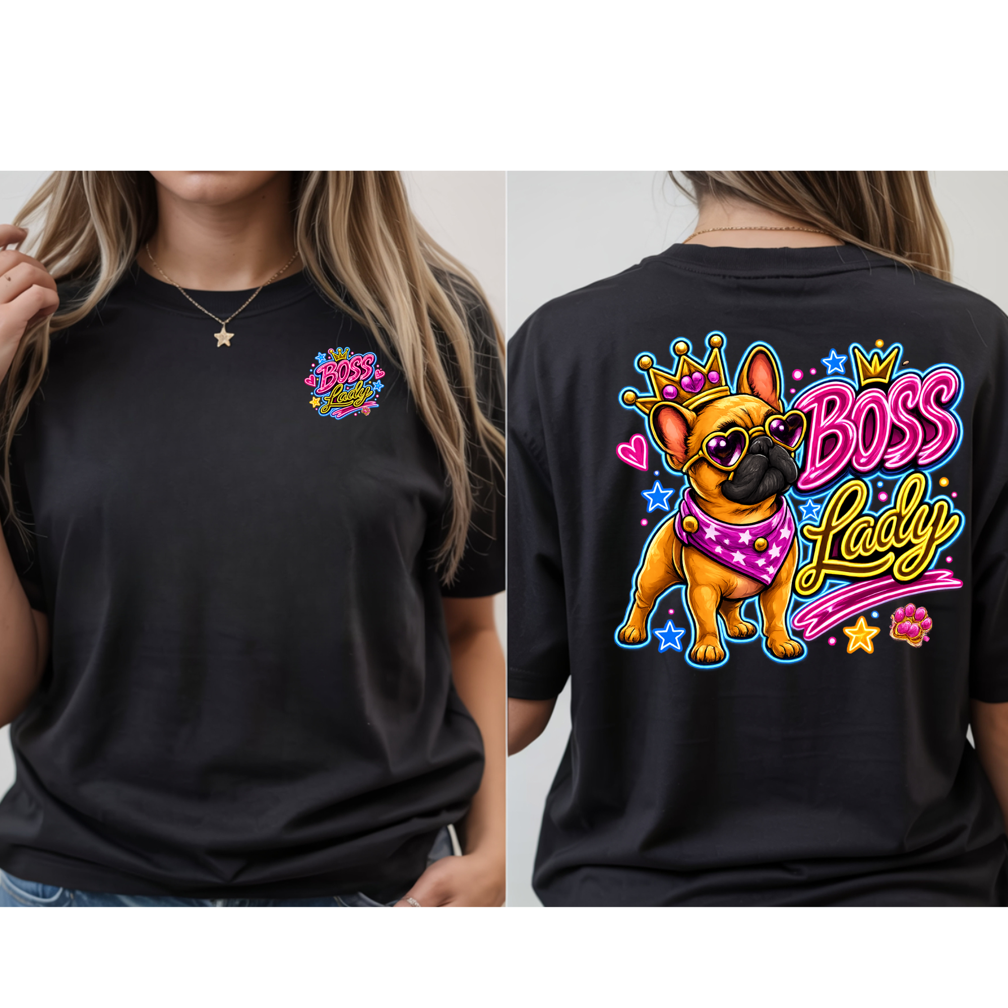 Boss Babe Frenchie | Colorful Dog Lover Shirt