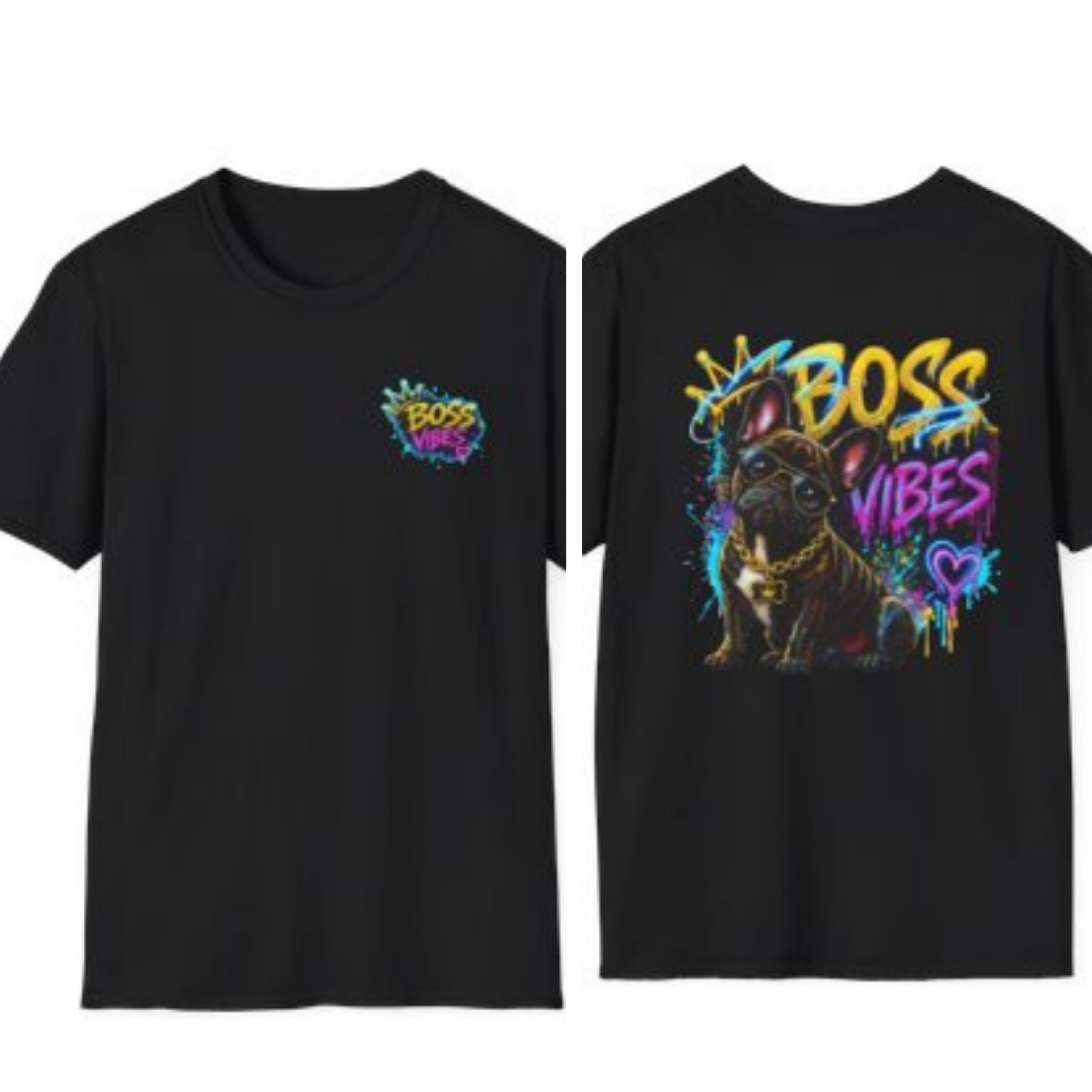 Boss Vibes Graphic T-Shirt — Retro Neon Logo Tee