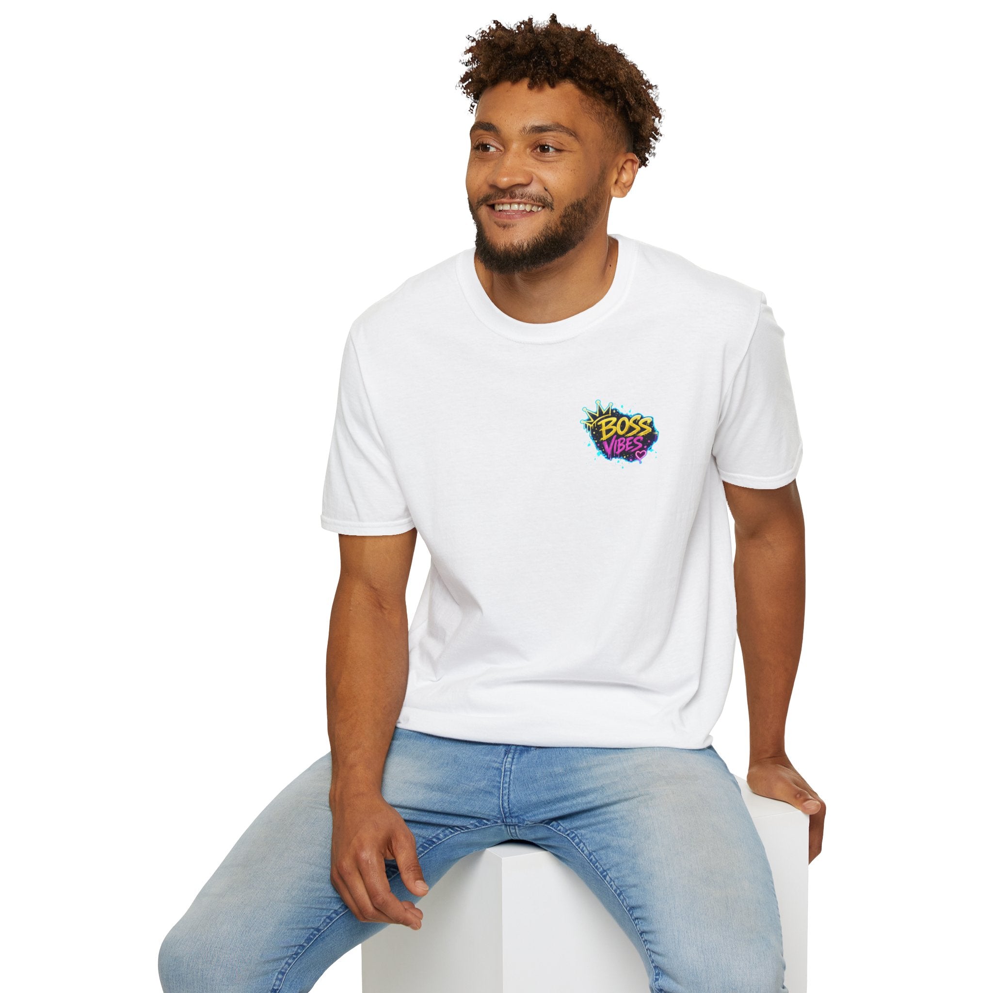 Boss Vibes Graphic T-Shirt — Retro Neon Logo Tee