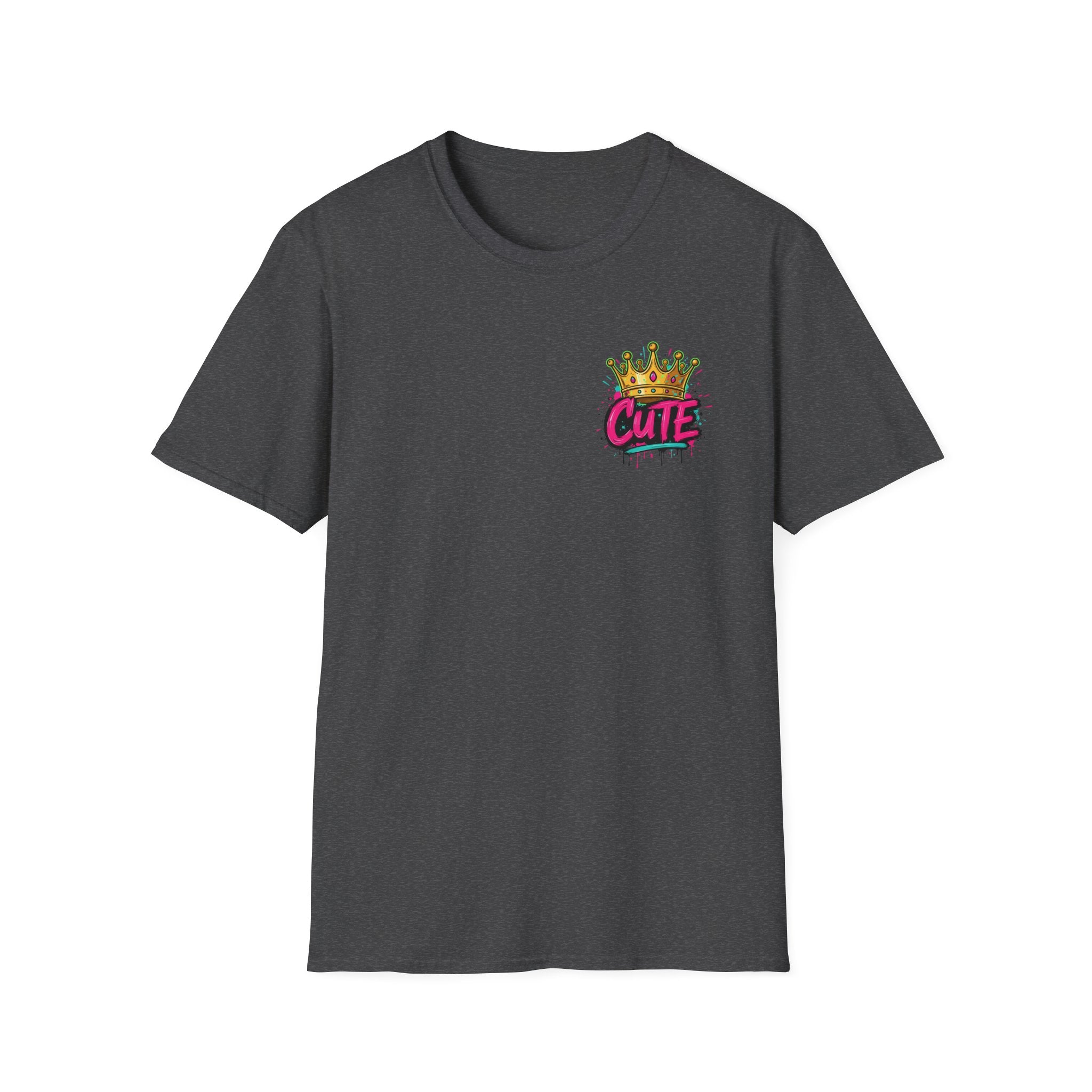 Cute Crown Graphic Tee — "CUTE" Chest Logo T-Shirt
