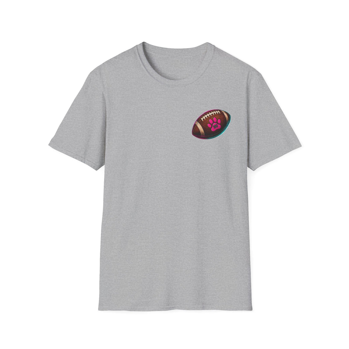 Football Paw Print T-Shirt — Cute Pet Lover Game Day Tee