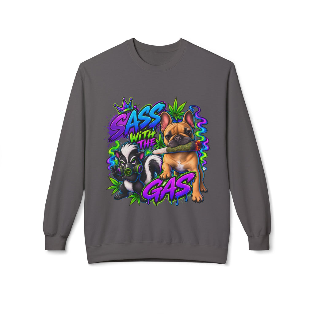 Crewneck Sweatshirt - "Sass With The Gas" French Bulldog & Pug Graphic