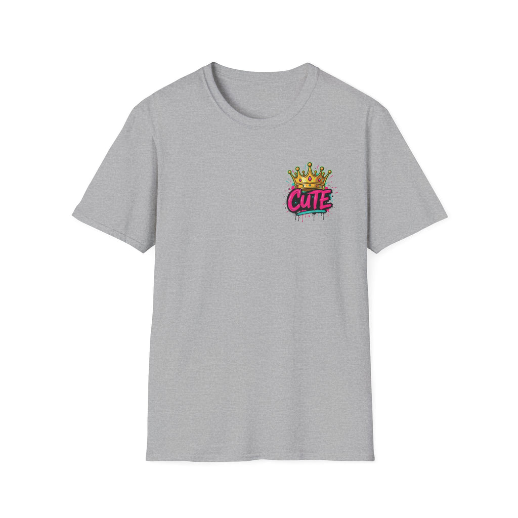 Cute Crown Graphic Tee — "CUTE" Chest Logo T-Shirt