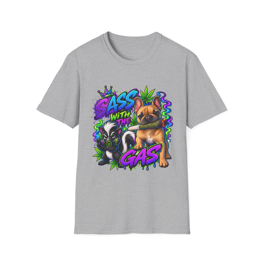 Graphic Tee — "Sass With The Gas" French Bulldog Cannabis Streetwear
