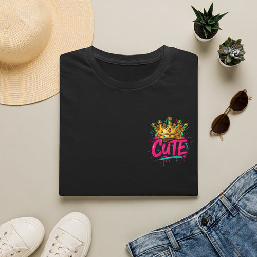 Cute Crown Graphic Tee — "CUTE" Chest Logo T-Shirt