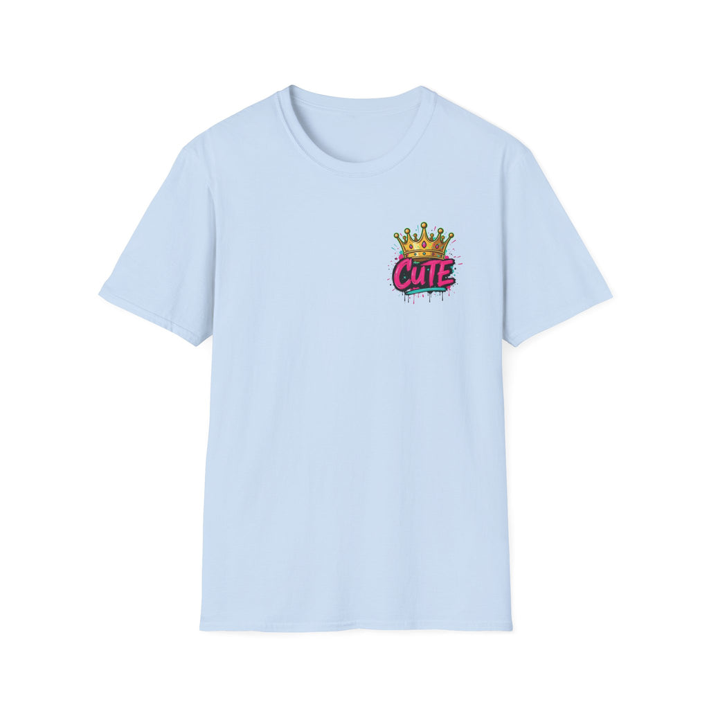Cute Crown Graphic Tee — "CUTE" Chest Logo T-Shirt